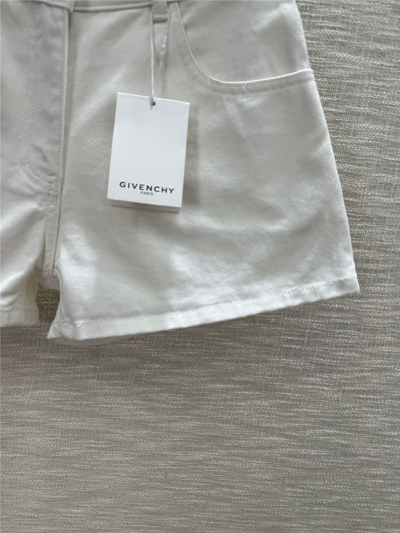 Givenchy white denim shorts replica designer clothes