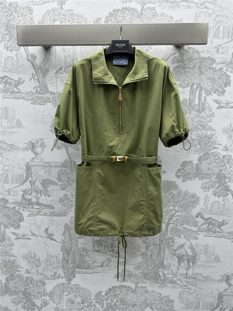 Pra*a belted fabric dress replica designer clothing websites