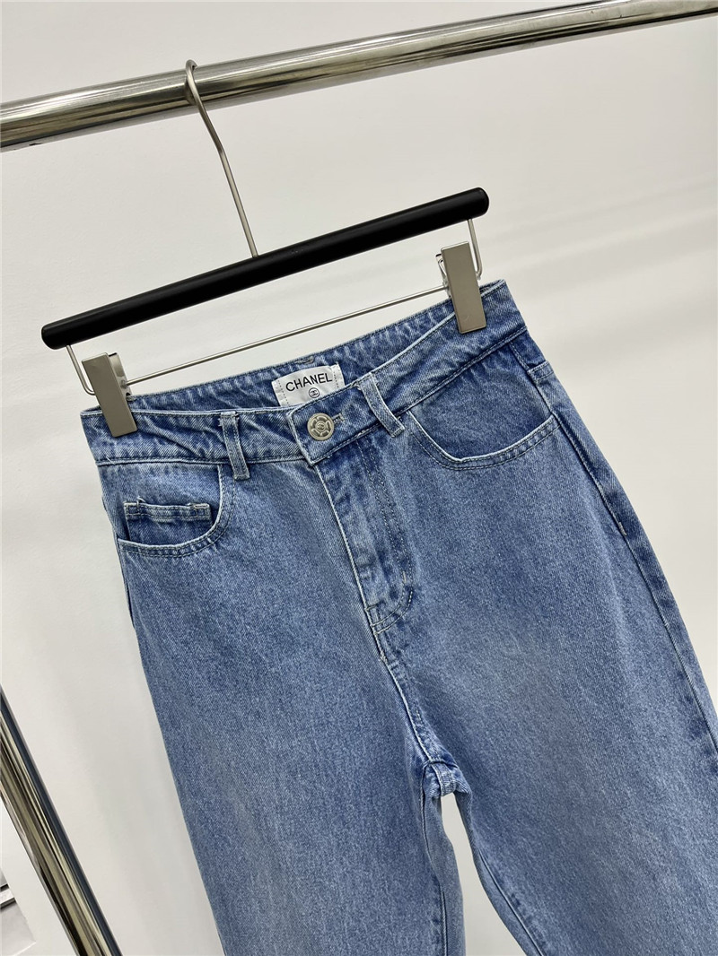 Ch**el hollow camellia jeans replica clothing sites