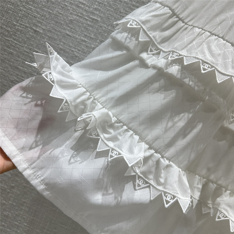 Ch**el embroidered patchwork puff skirt replica designer clothes