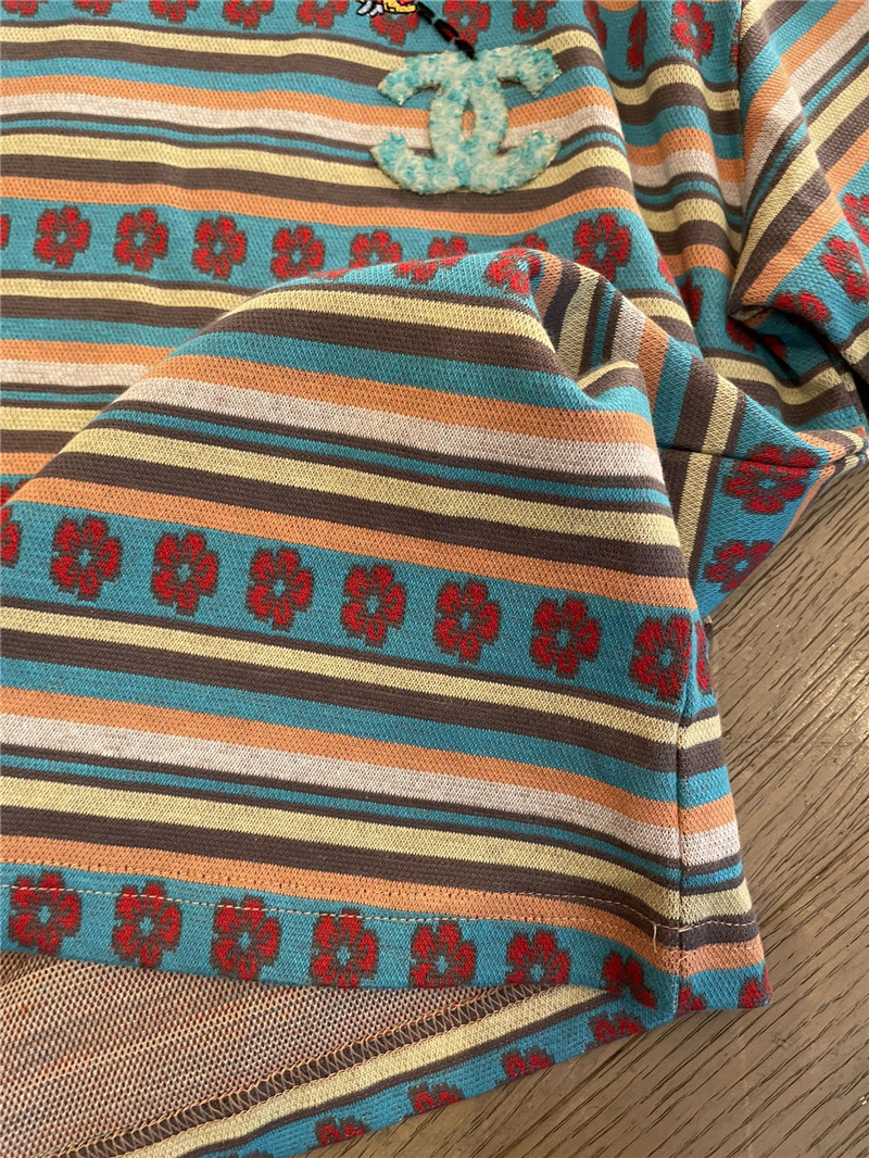 Ch**el new striped short sleeve replica clothes