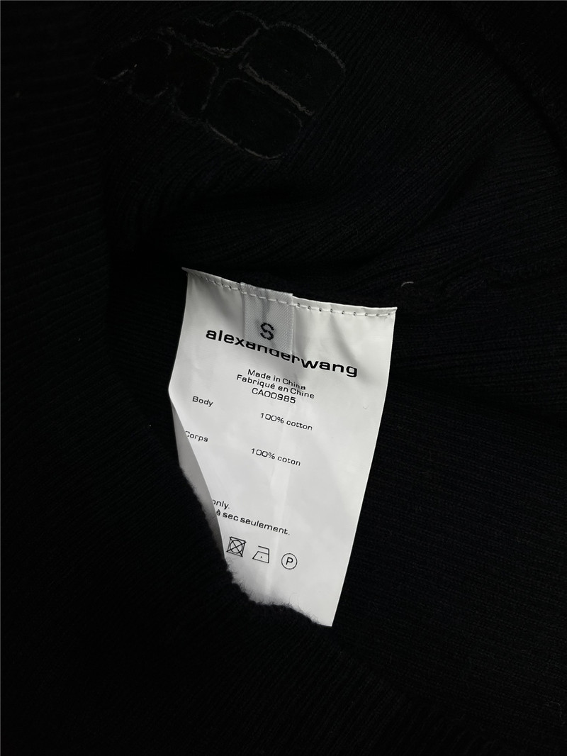 A1exa*der wang logo knitted cardigan in black