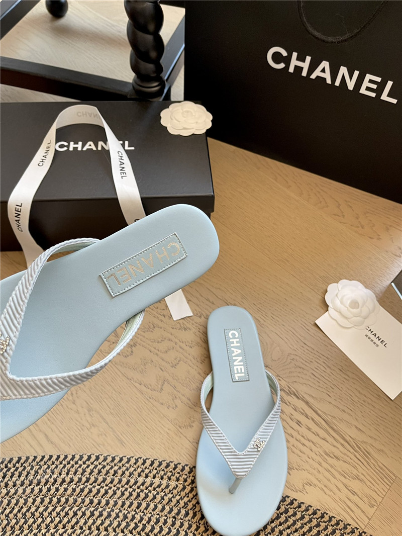 Ch**el flat blue flip flops