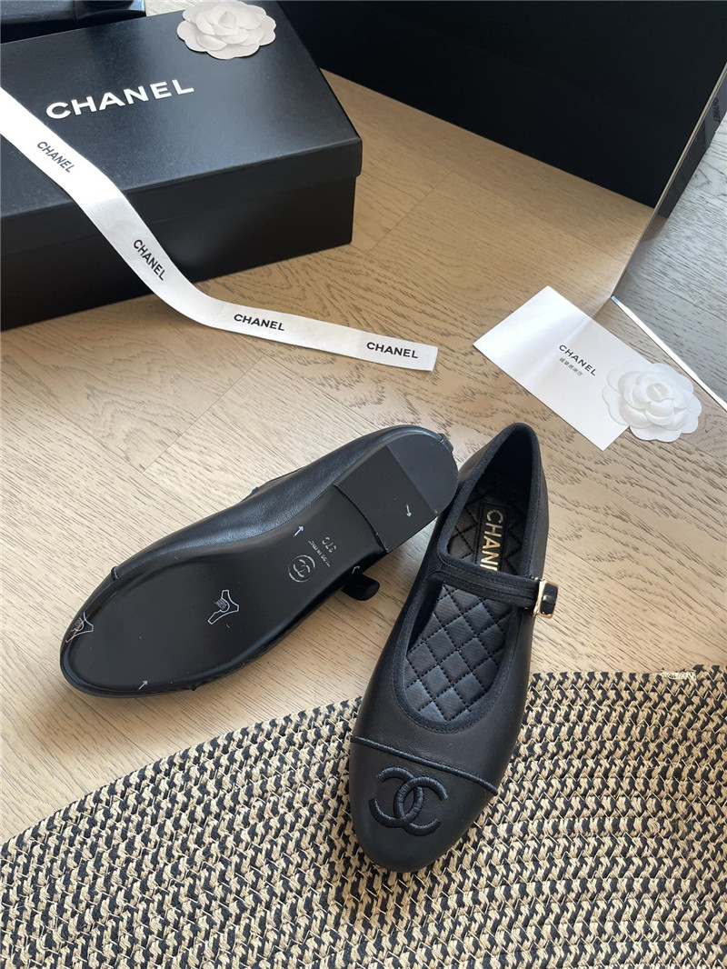 Ch**el mary janes leather ballet flats