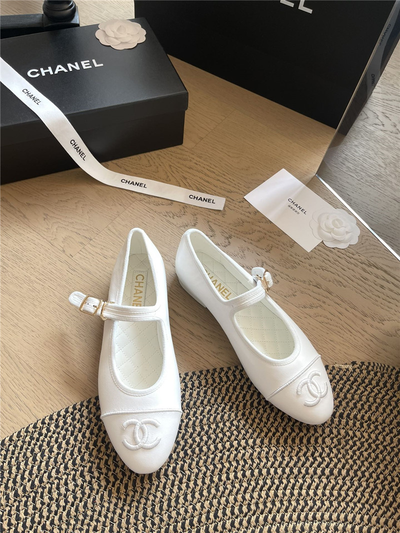 Ch**el mary janes leather ballet flats