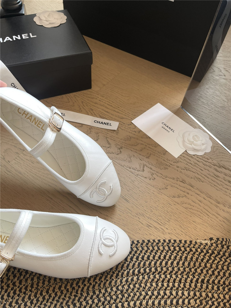 Ch**el mary janes leather ballet flats