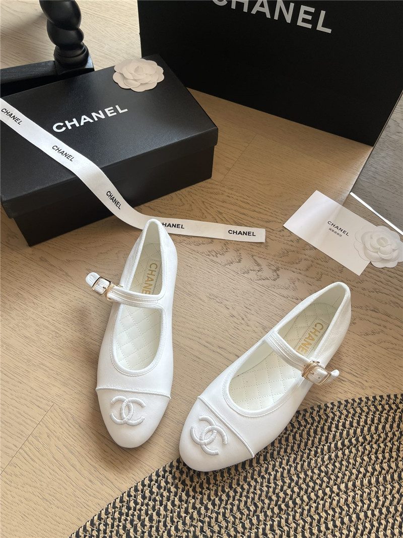 Ch**el mary janes leather ballet flats