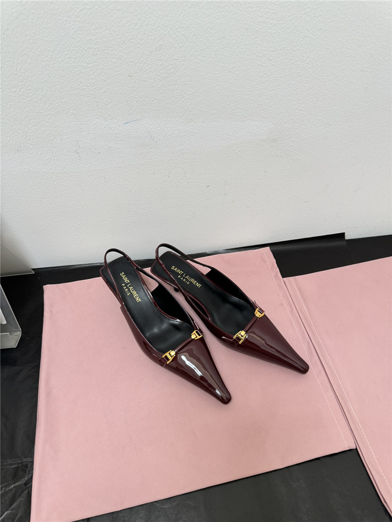 Sa1nt Lau*nt slingback 50mm patent-leather pumps