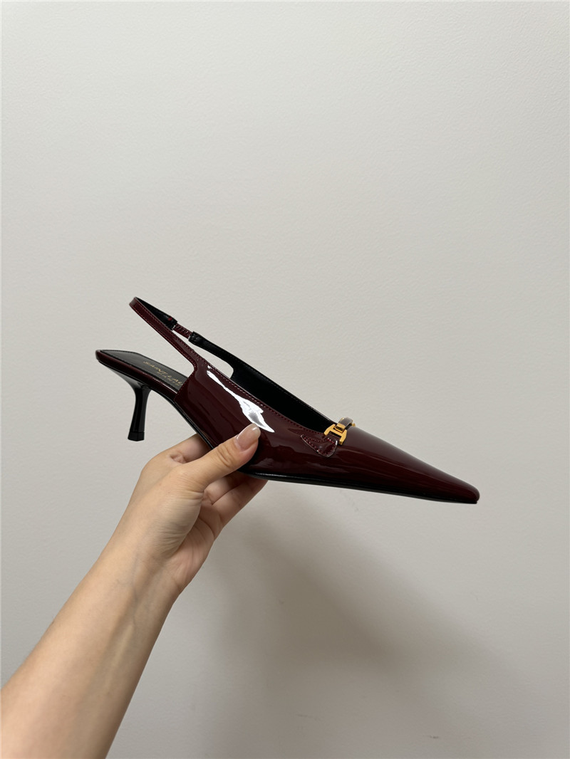 Sa1nt Lau*nt slingback 50mm patent-leather pumps