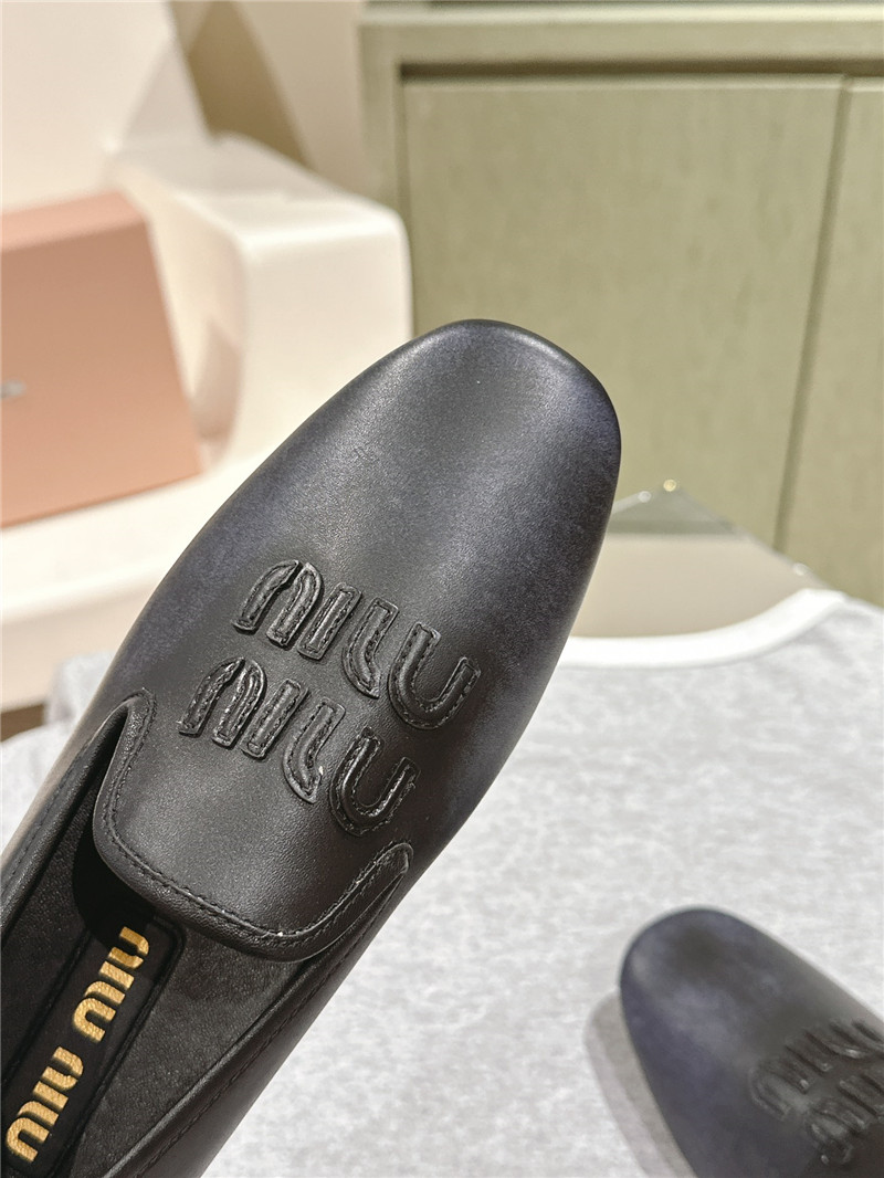 Miu Miu Black Leather Loafers