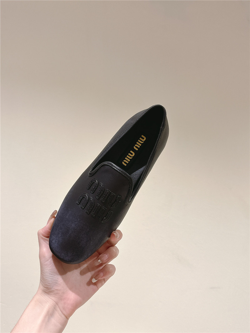 Miu Miu Black Leather Loafers