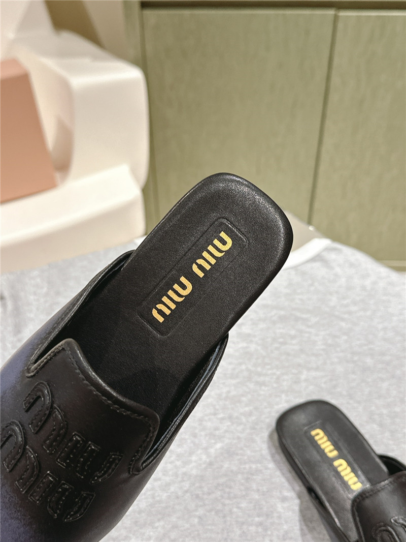 Miu Miu Blue Covered Flat Mules