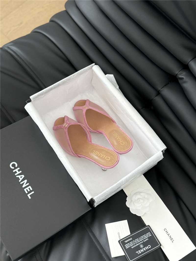 Ch**el mesh grosgrain logo mules