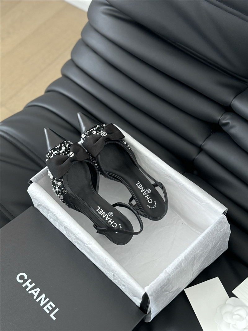 Ch**el butterfly knot slingback