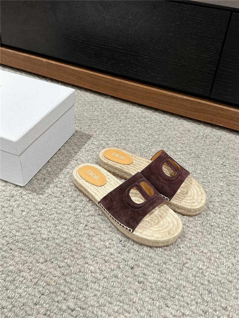 D10r cd suede espadrille slides