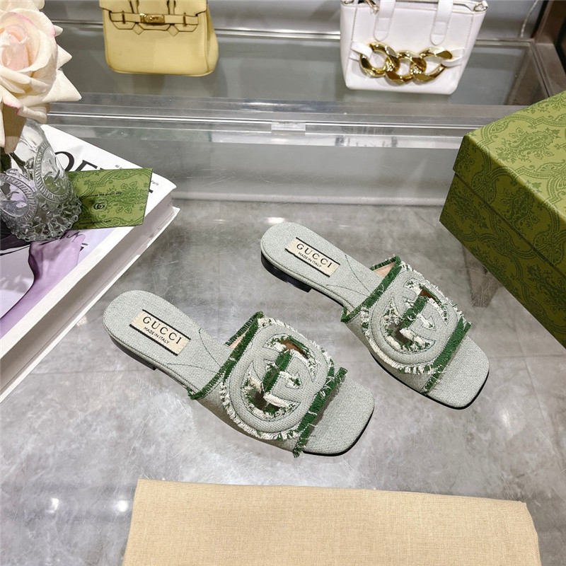 Gvc*1 interlocking g slide sandal light aquamarine