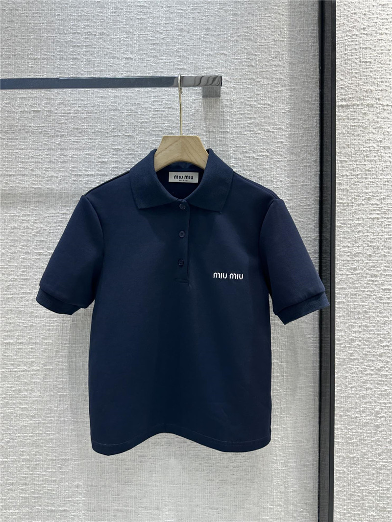 Miu Miu Navy Polo Short-Sleeve Set