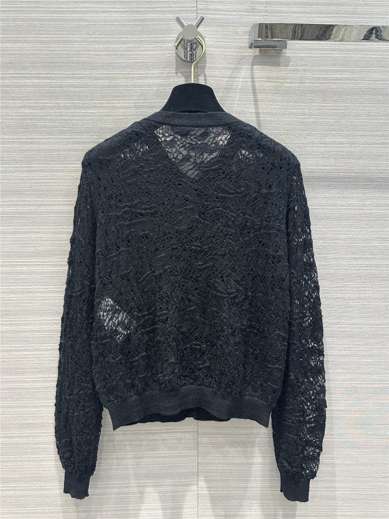 D10r lace knit cardigan in black