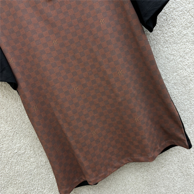 l0vis Vvtt0n lv contrast color checkerboard t-shirt replica clothes