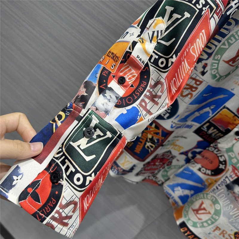 l0vis Vvtt0n lv printed silk shirt replica designer clothes