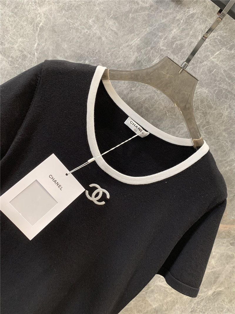 Ch**el knitted short sleeve top replica clothing