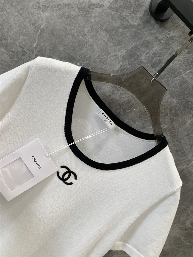 Ch**el knitted short sleeve top replica clothing