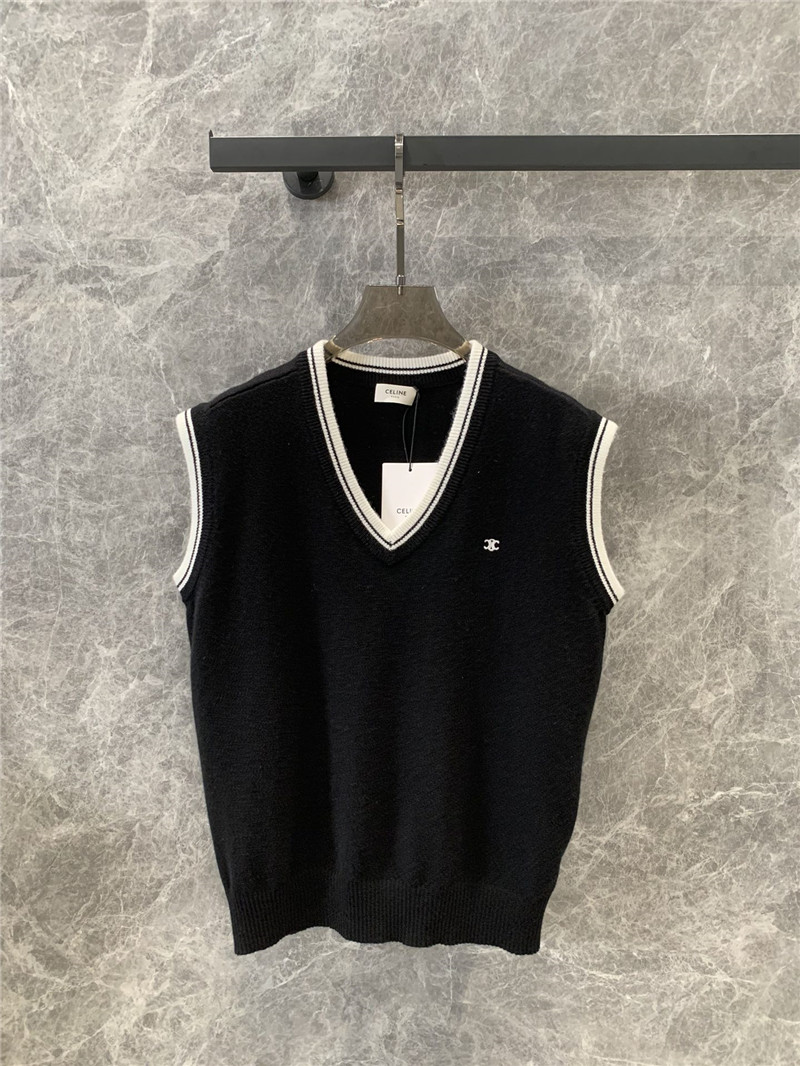 Ce1i*e v-neck knitted vest cheap replica designer clothes