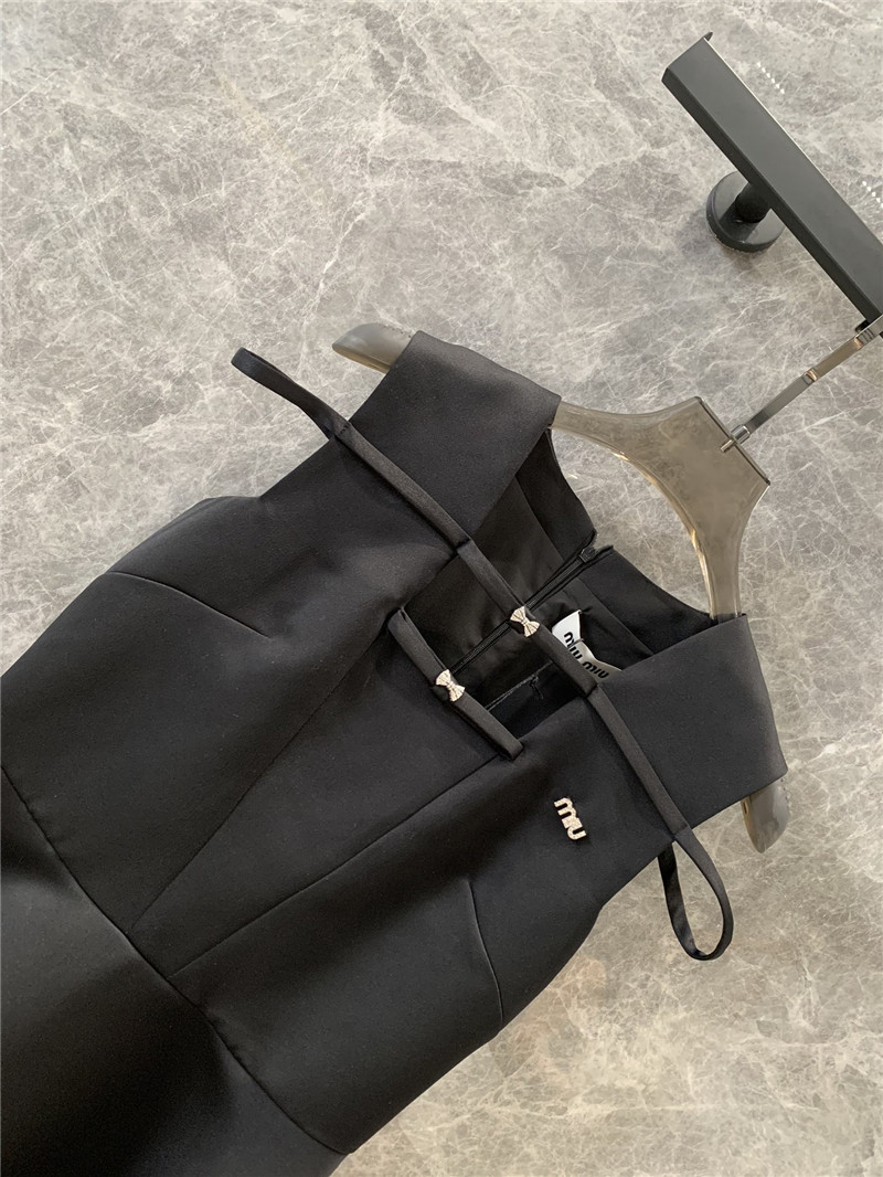 M1um1u black bow a-line vest dress replica clothes
