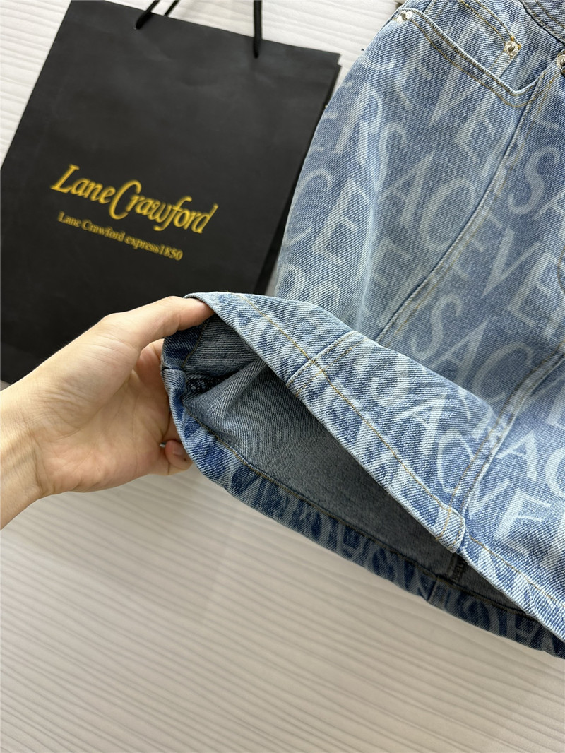 Versace letter print washed denim skirt replica clothes