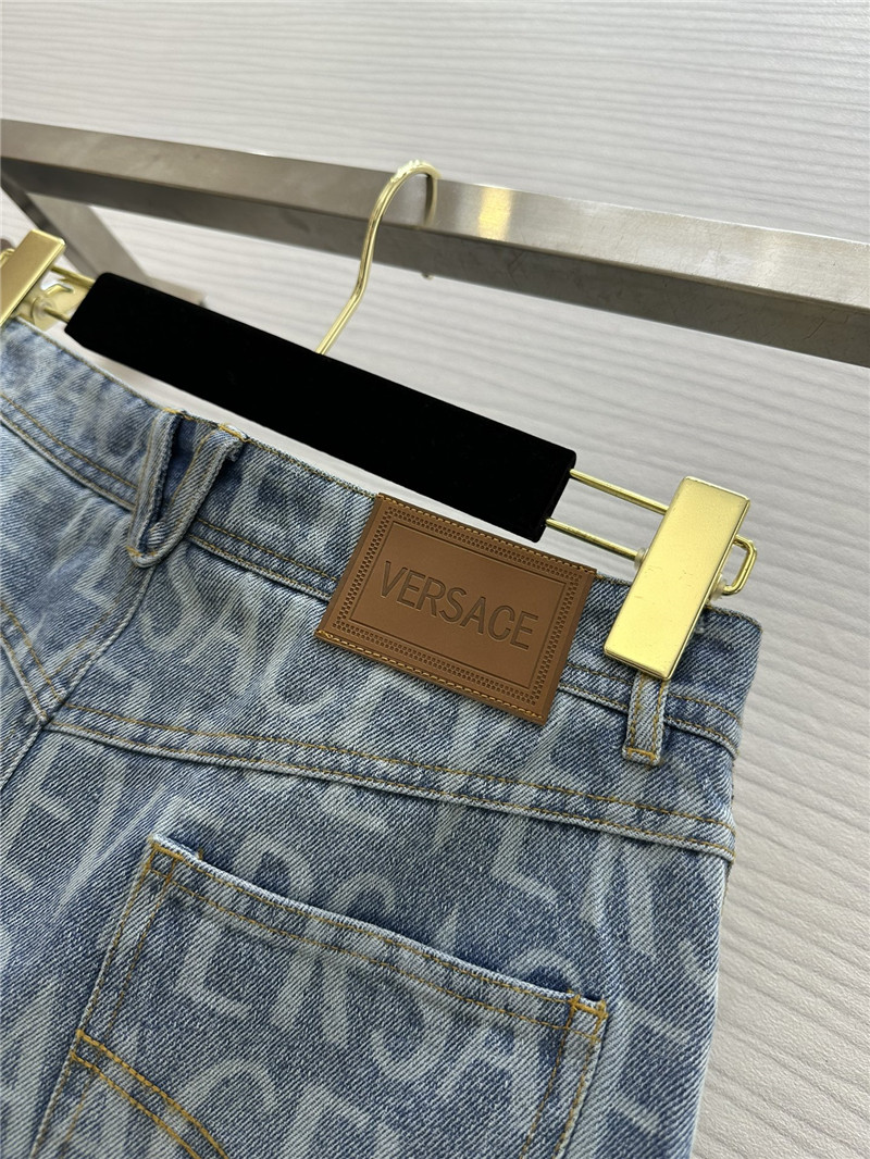 Versace letter print washed denim skirt replica clothes