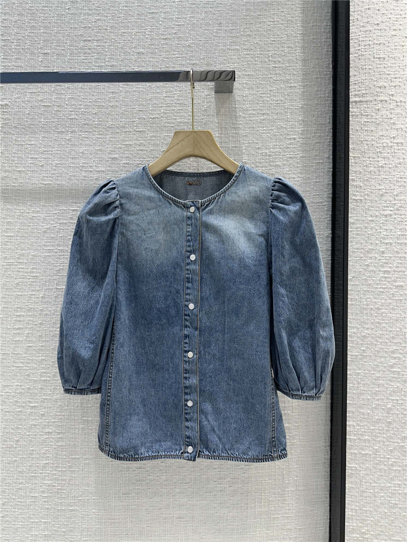 Chloé three-quarter sleeve denim shirt replica clothes