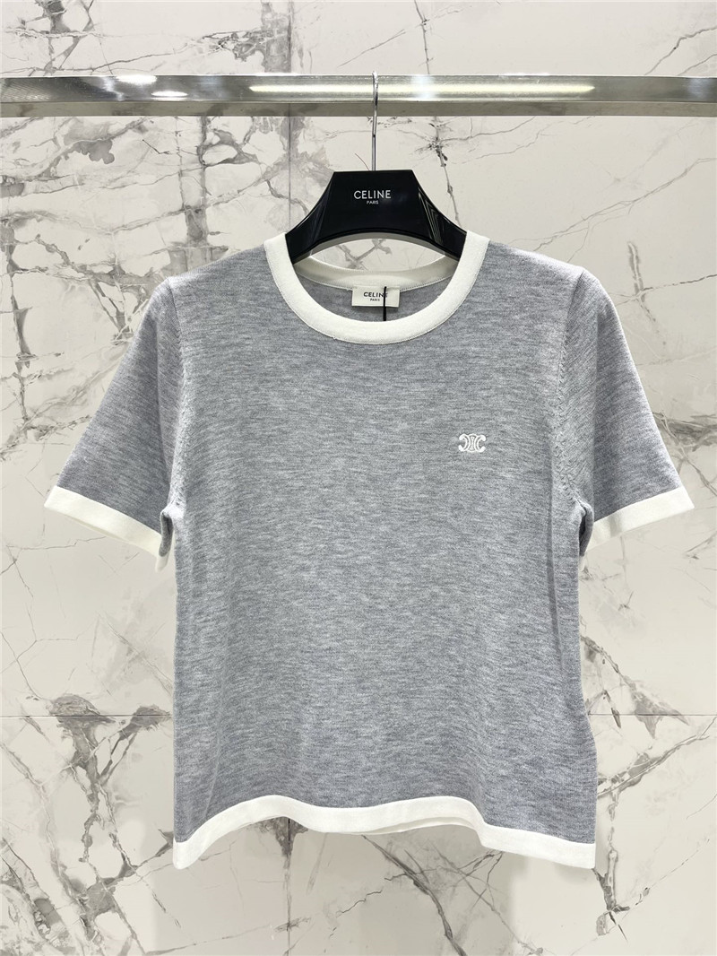 Ce1i*e contrast color sweater replica d&g clothing