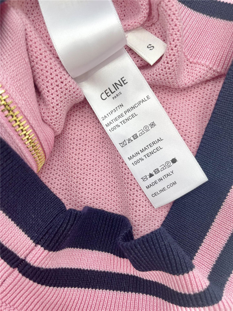 Ce1i*e zip short-sleeve cardigan in pink