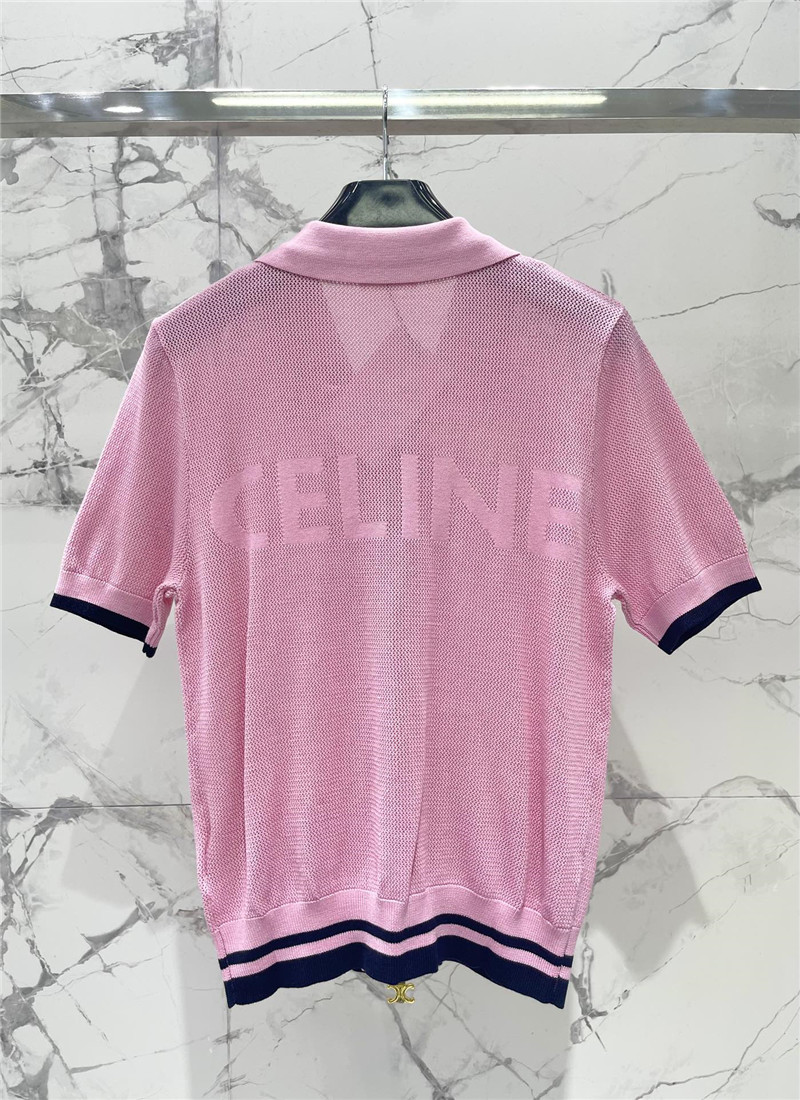 Ce1i*e zip short-sleeve cardigan in pink