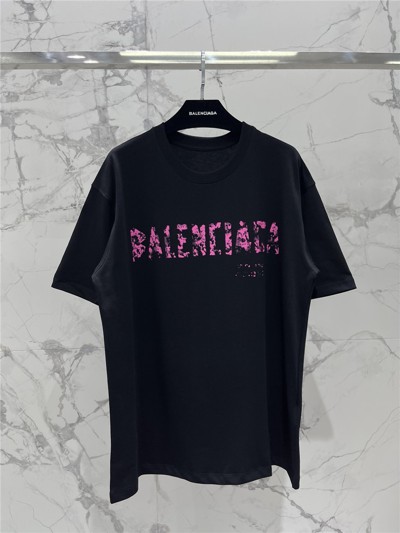 Ba1en*iaga pure cotton round neck short sleeve replica clothing