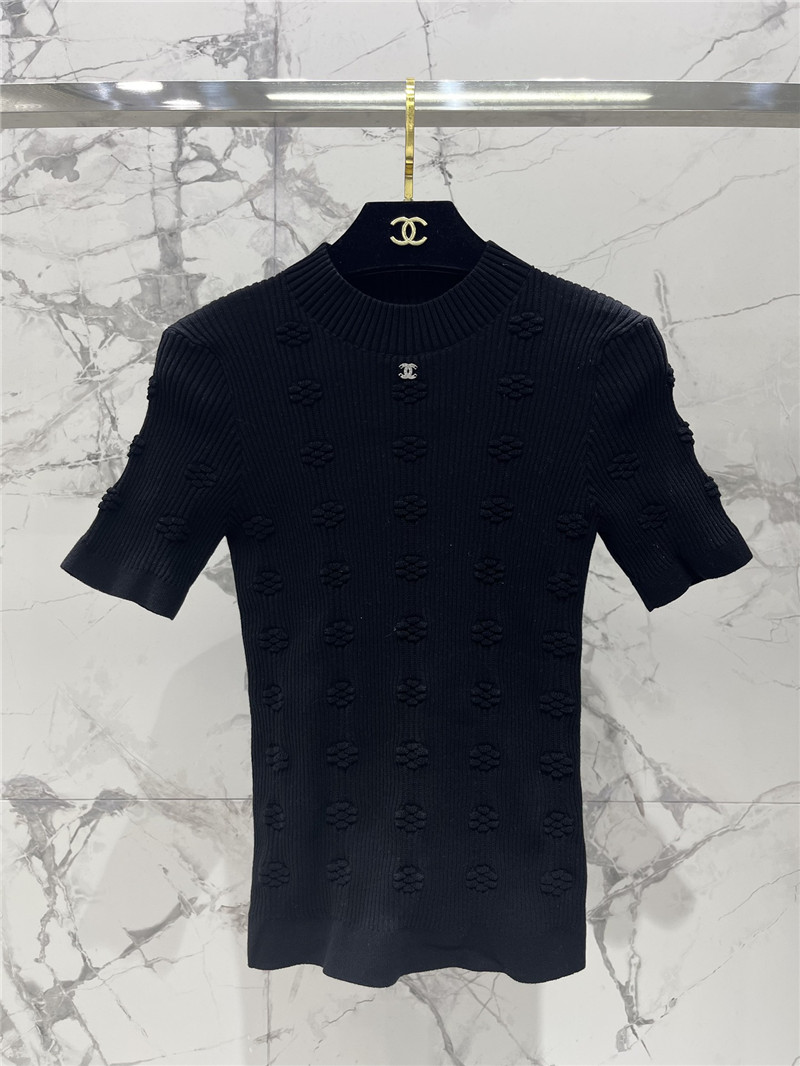 Ch**el three-dimensional crochet knit top replica d&g clothing