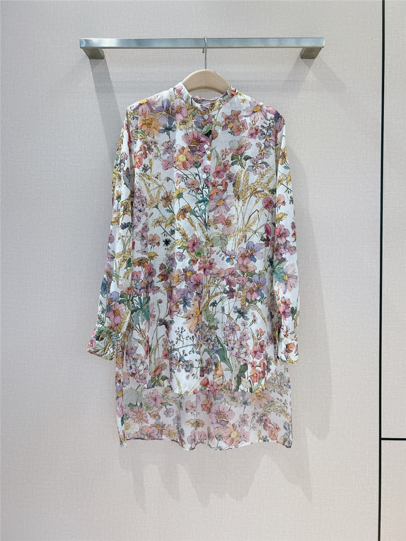 D10r floral print long-sleeved shirt