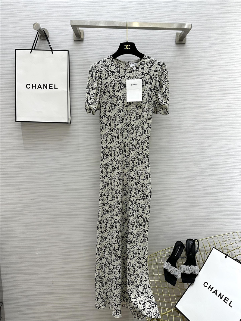 Ch**el puff sleeve dress cheap designer replica clothes
