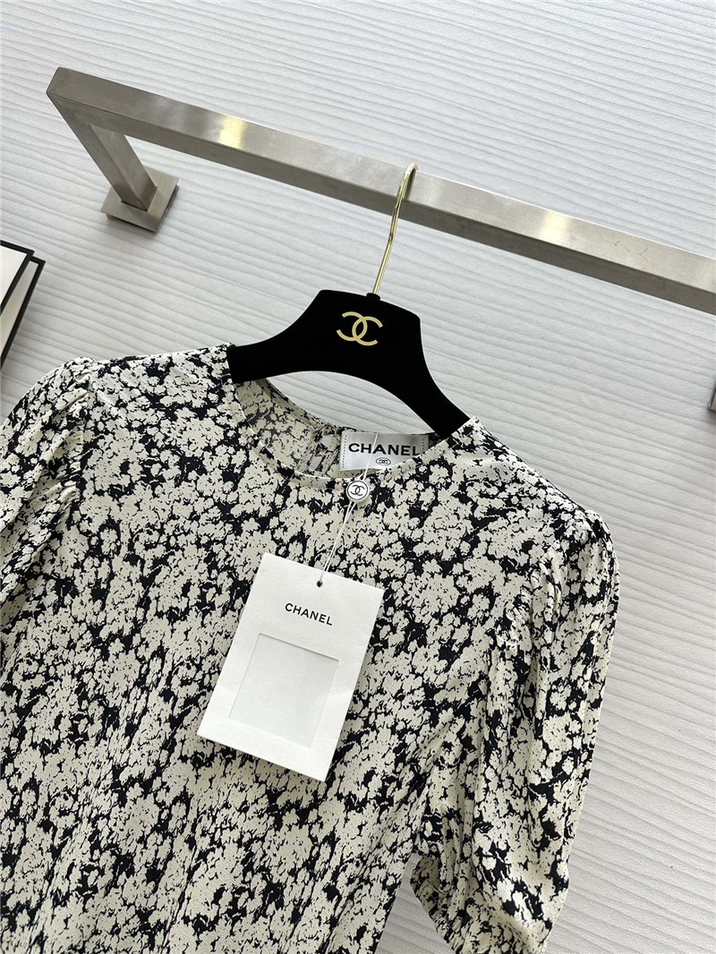 Ch**el puff sleeve dress cheap designer replica clothes