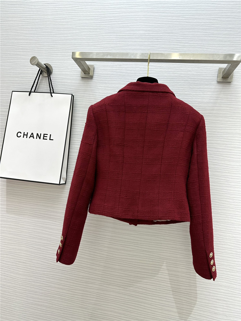 Ch**el burgundy short lapel jacket replica d&g clothing