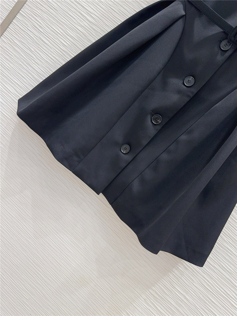 D10r black puff sleeve suit collar dress