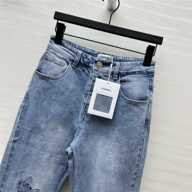 Ch**el handmade high-end jeans replica clothing