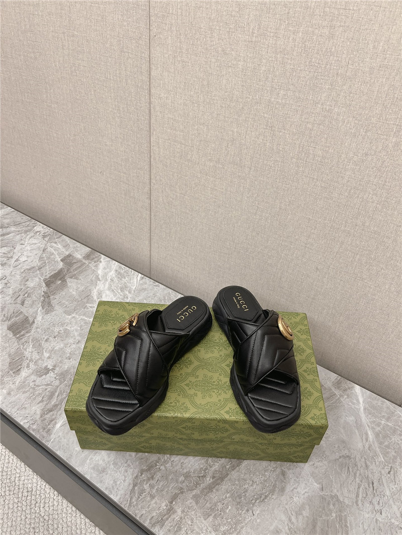 Gvc*1 marmont slide sandals in black