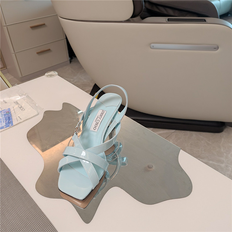 J1m*y Ch00 jess 95 blue leather sandals