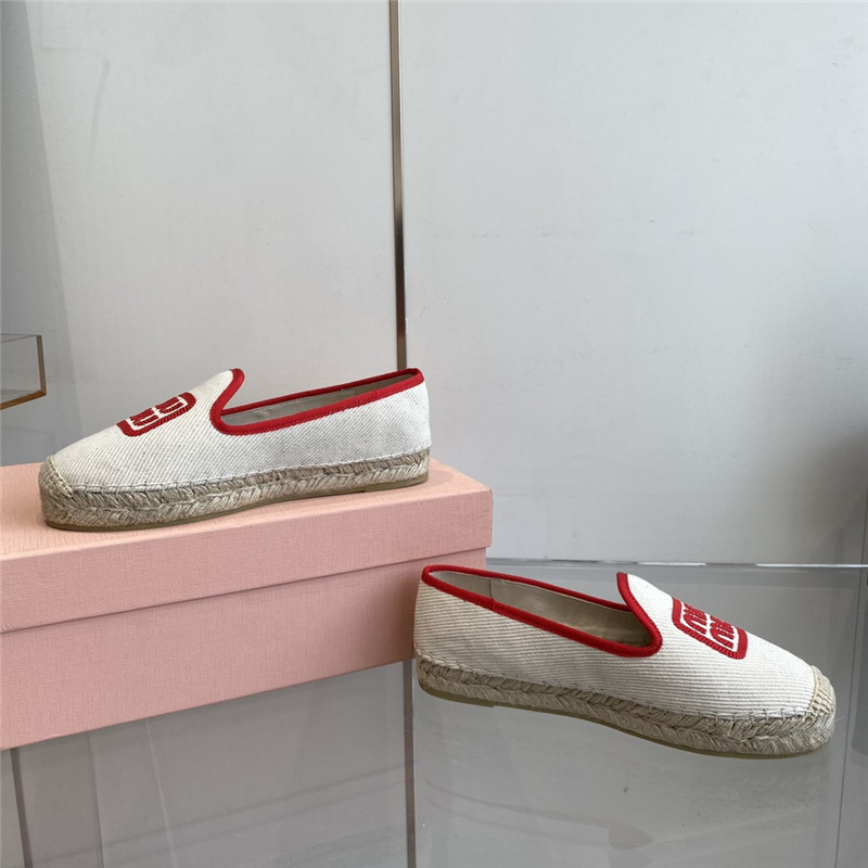 Miu Miu Logo-Embroidered Slip-On Espadrilles