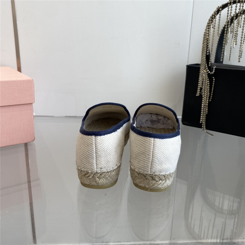 Miu Miu Blue Logo-Embroidered Espadrilles