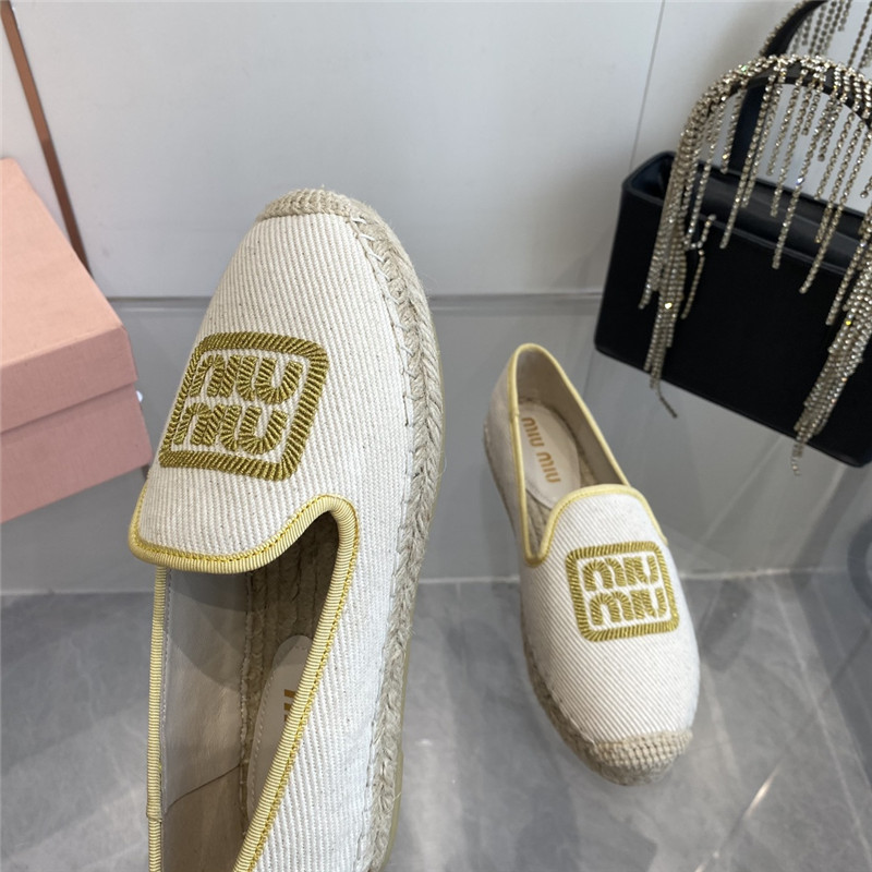 Miu Miu Logo-Embroidered Espadrilles