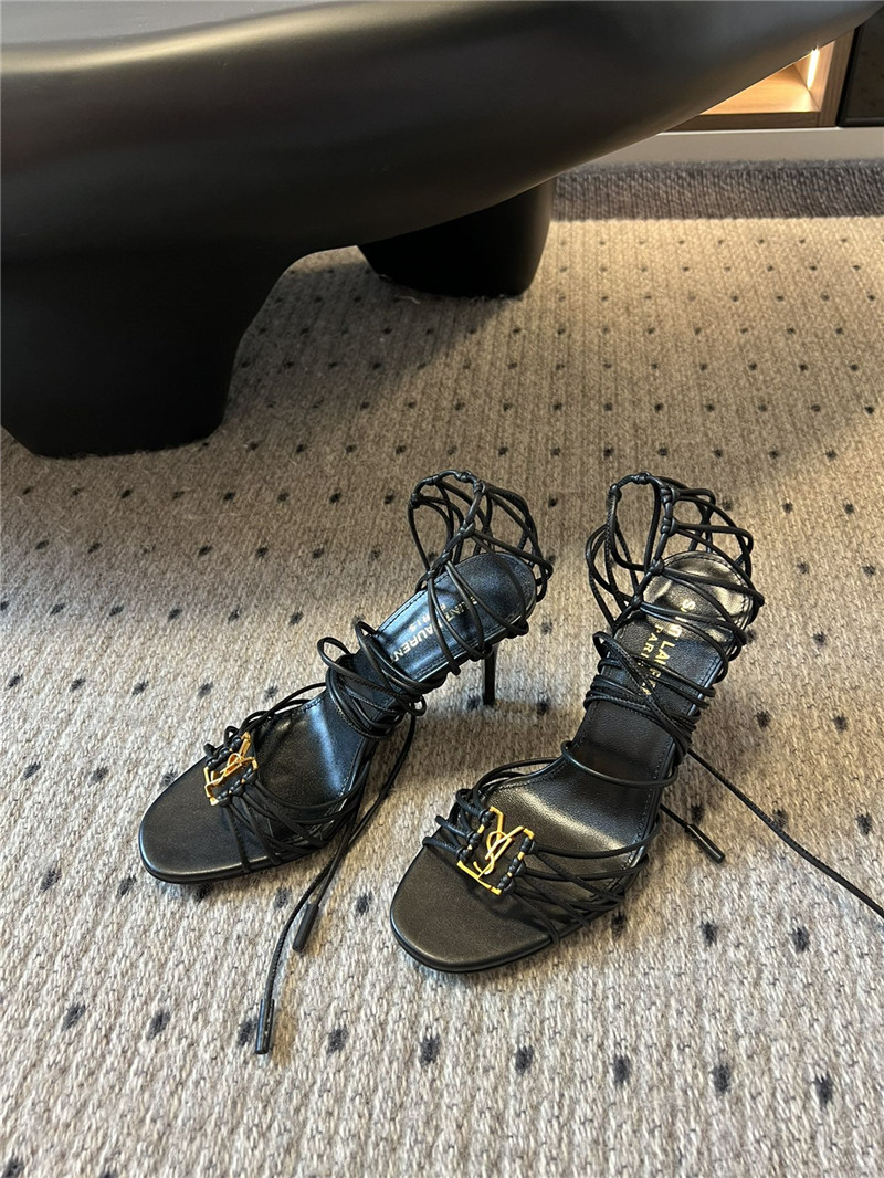 Sa1nt Lau*nt babylone 90mm leather sandals in black