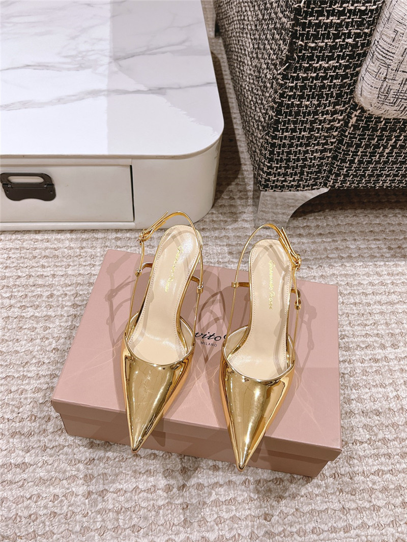 Gianvito Rossi Ribbon 85mm Slingback Pumps Gold