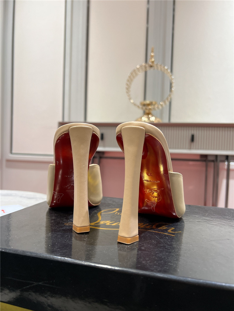 Chr1st1an louboutin condora 85 beige leather mules